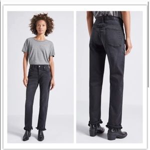 Current/Elliott straight cropped flipped denims